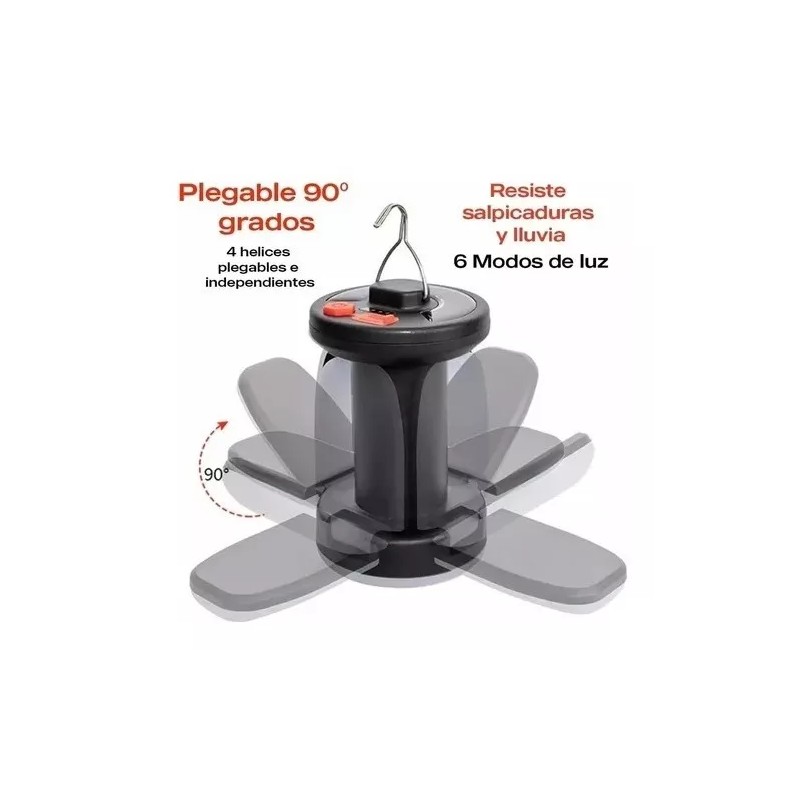 Total Supplier Foco Led Recargable Solar De Emergencia 3 Aspas