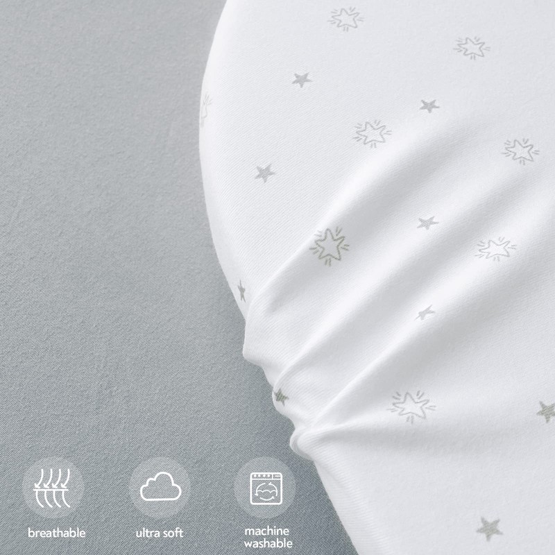 Travel Cot Sheets 95x65cm Fitted, Soft, Breathable & Easy Care,
