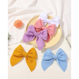 Baby Girl Hair Clips Bows Waffle Fable Hair Bows for Girls Hair Accessories for Baby Toddlers Children 10 Pieces