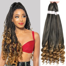 Braiding Hair Pre Stretched French Curly Braiding Hair Crochet Braids Natural Easy Braid Crochet Hair Hot Water Setting Professional Soft Yaki Straight Hair For Braiding (22inch（pack of 6）, T27)