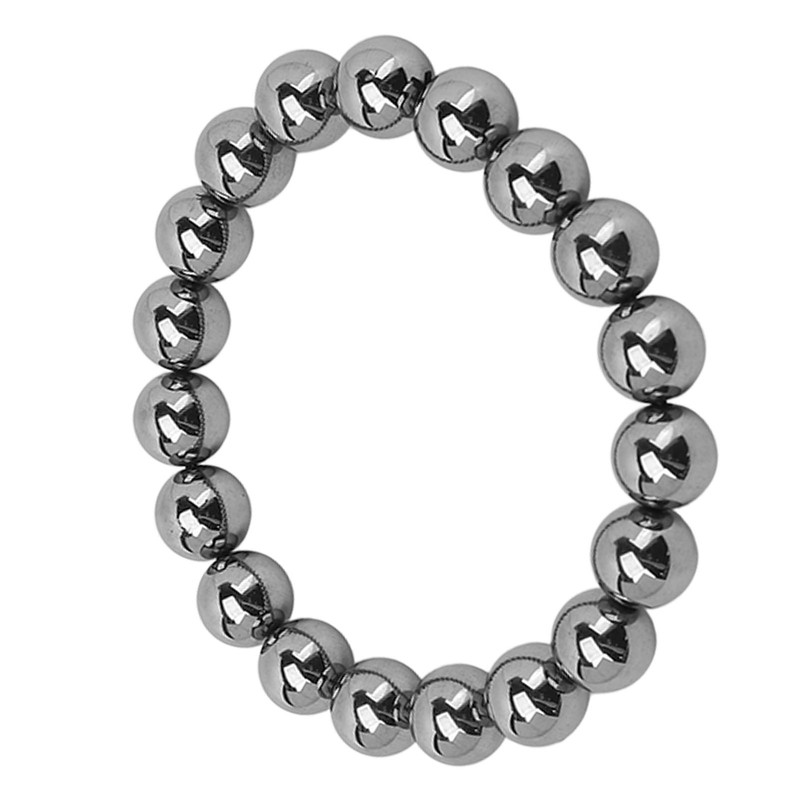 10mm Round Terahertz Beads Bracelet Energy Stone Elastic Flexible Stylish
