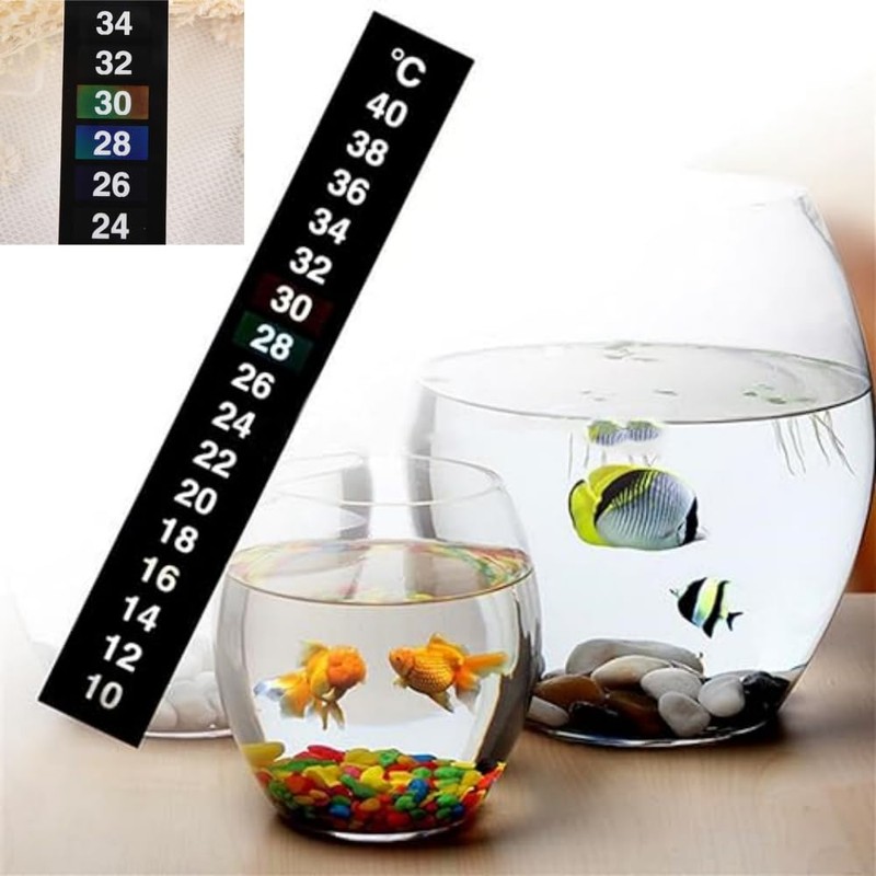 2Pcs Durable Discoloration Thermometer Stick-on Aquarium Temperature Fish Tank Temperature