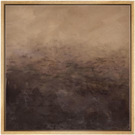SIGNWIN Framed Canvas Print Wall Art Moody Brown Abstract Landscape Illustrations Modern Art Decorative Minimal Calm/Zen for Living Room, Bedroom, Office - 24"x24" Natural