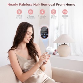Depiladora Laser Ipl para Mujeres y Hombres | Tecnología de Enfriamiento a 45°F | Energía de 21J | Reducción del Vello del 96% | Uso Profesional en Ca