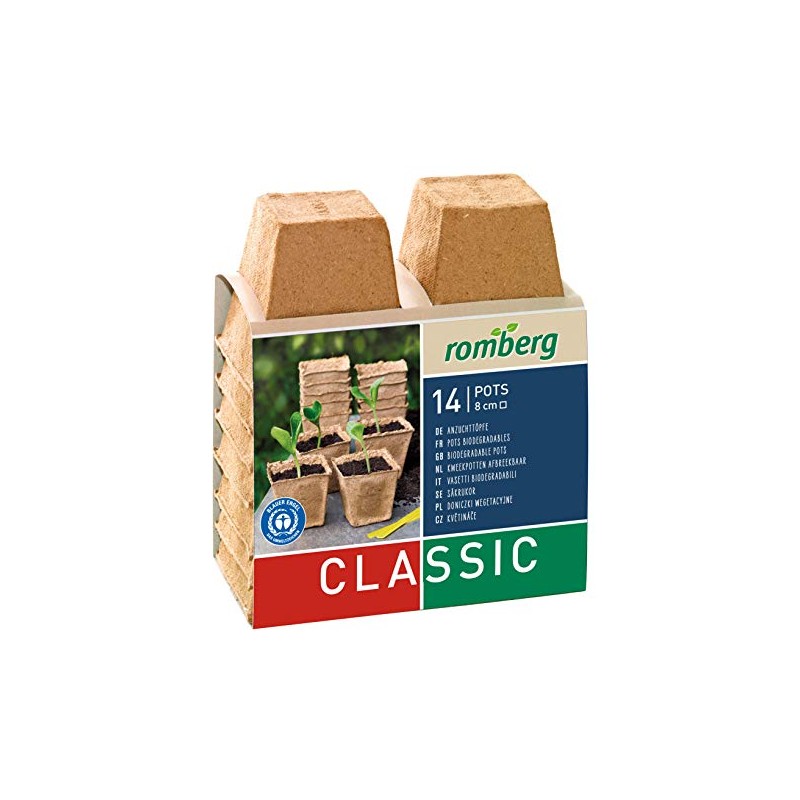 Romberg Classic Square Cultivation Pots 8 x 8 cm (Pack