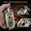 Triple Torch Lighter with Cutter, Built-in Holder, Ideal Gifts for