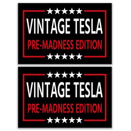 2 Pack Anti Elon Vintage Pre Madness Magnet - Vinyl Coat of Arms Auto Bumper Magnet