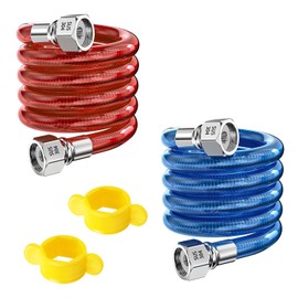 Qrity Pack of 2 G1/2 Inch Internal Thread Flexible Pipes, 30 cm Flex Pipe Corrugated Pipe Made of 304 Stainless Steel, Water Heater Hose for Bathroom, Kitchen