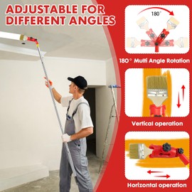 Infreecs Multi-angle brush extension, paint brush extension, multi angle paint brush extende, retractable paint roller extension rod for high ceilings, walls, decoration and corner painting tool