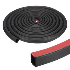 PATIKIL 19.7 ft D Shape Rubber Seal Strip, 1" Self-Adhesive EPDM Rubber Door Weather Stripping Heavy Duty Sealing for Boat, RV, Auto, Truck, Marine, Garage Doors/Window, Black/Red
