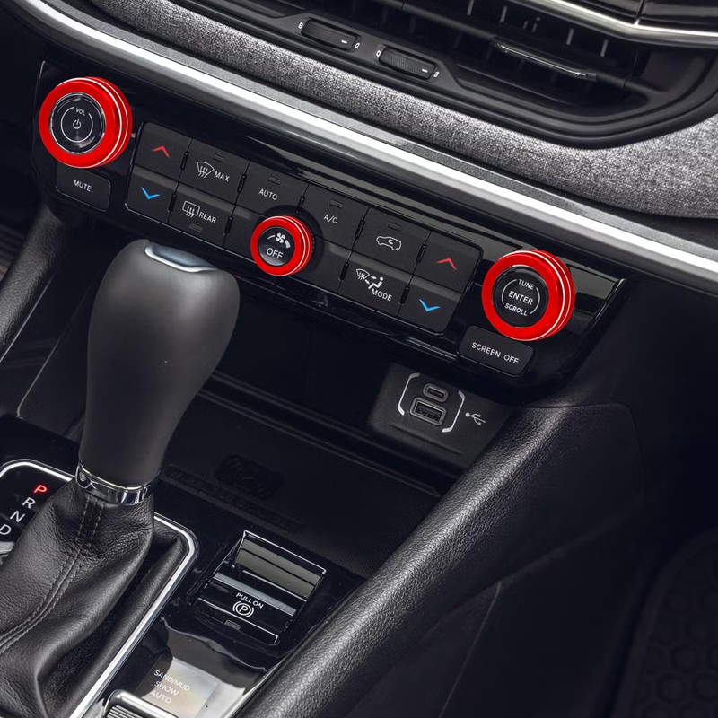 7-Piece Premium Aluminum Alloy Interior Knob Cover Trim Set for