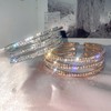 ZMANYIJEW Sparkle Crystal Rhinestone Cuff Bracelet Multilayer Arm Cuff Bangle