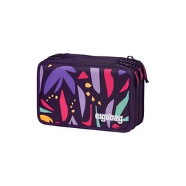 ergobag AmBärzonas Maxi Pencil Case Set, 40 Pieces, Lyra Colouring and Felt Tip Pens, Change Compartment, Ruler, Scissors - Purple