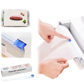 Disposable Plastic Cutting Board, Senbos POE Disposable Cutting Mat Portable Vegetable and Fruit Cutting Board Sheets with Easy Cut Slider for Kitchen, Outdoor Camping, BBQ, RV, Traveling