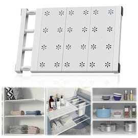 Umllpet Adjustable Shelves for Cupboard, Telescopic Shelves 38-60 cm (24 cm Width), Nail-free & Expandable Shelf Divider for Wardrobe, Kitchen, Bathroom