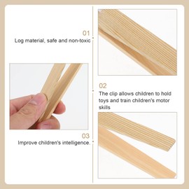 Toddmomy 2 Pieces Wooden Tweezers Children's Tweezers Toy Preschool Tweezers Mini Served Tweezers Wooden Early Educational Toy