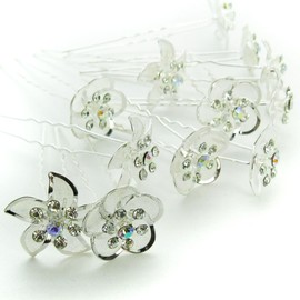 kilofly Mesh Flower Hair Pins Set, 6 Charlotte & 6 Emily + Hair Styling Tools