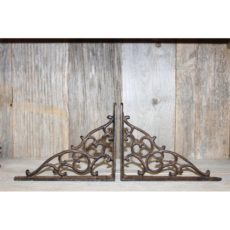 9 - Decorative Cast Iron Shelf Bracket, Victorian Scroll Design,