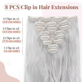 Tess Clip-In Extensions, Like Real Hairpieces, 8 Wefts, 18 Clips, Wavy Hairpieces