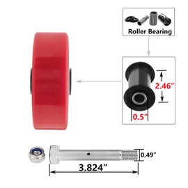 5"X 2"Heavy Duty Casters Wheels-Industrial Casters Polyurethane Caster with Strong Load-bearing Capacity 4000LB,heavy duty casters set of 4,Widely Used in Furniture,WorkBrench,Tool Box (2BRAKE,2RIGID)
