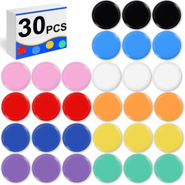 DIYMAG 30Pcs Fridge Magnet 10 Colors Refrigerator Magnets, Colorful Locker Magnets Small Round Decorative Magnets for WhiteBoard Kitchen Office, Classroom