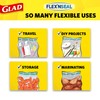 Glad Flex'N Seal Zipper Food Storage Sandwich Bags, Resealable Snack