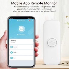 WiFi Smart Motion Sensor: Wireless PIR Motion Detector for Home Security, Infrared Motion Sensor with App Notification Alert, Support Voice Command Via Alexa (1-Pack)