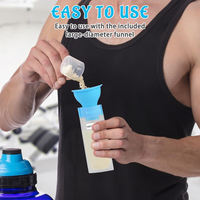 MUOUAKATE Protein Powder Travel Container Set - Reusable Powder Supplement