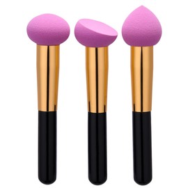 Baluue 3pcs Professional Makeup Brush for Blending Foundation and Blush Application Soft Synthetic Bristles with Comfortable Wooden Handles for Effortless Cosmetic Use