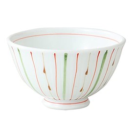 西海陶器 飯碗 - 275ml 色麦十草 軽量飯碗(中・赤) 76888