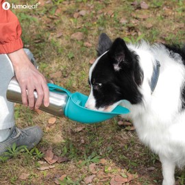 LumoLeaf Botella de Agua Portátil para Perros 27oz, Dispensador de Agua de Acero Inoxidable para Viajes, Caminatas, Senderismo y Exteriores, Cuenco de Agua Portátil para Perros Grandes