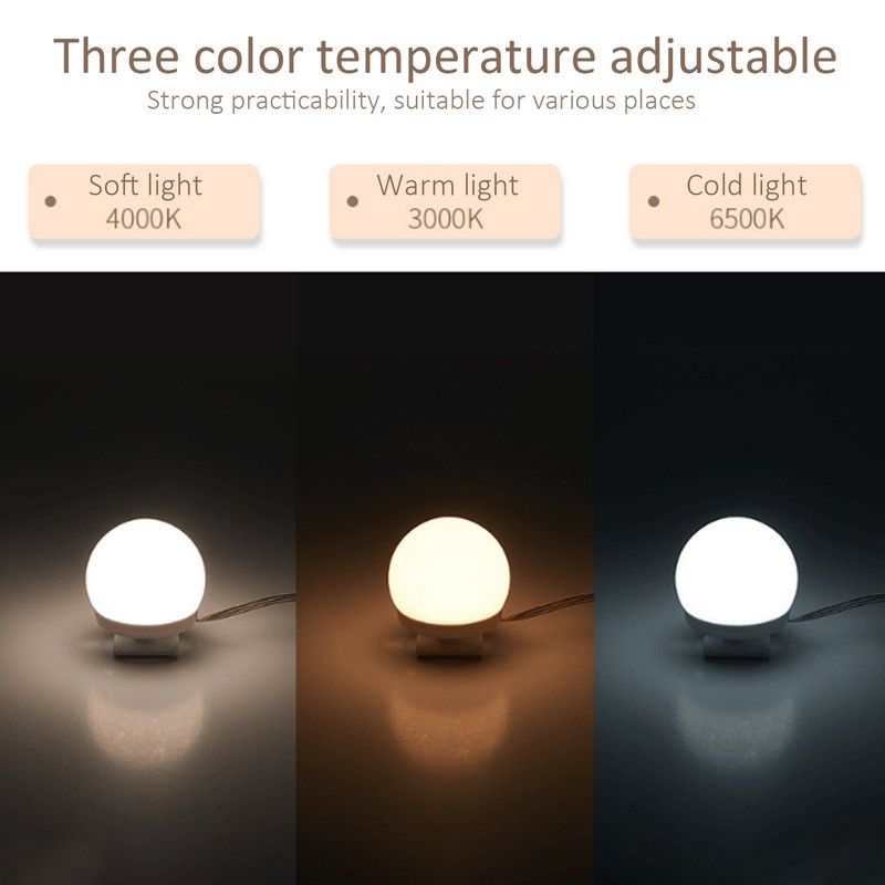 LED Mirror Lights Kit Stick on 3 Color Temperature Makeup