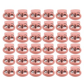30Pcs Metal Cord Locks Double Hole Zinc Alloy Durable Light Multi Purpose Cord Stopper for Drawstring Backpack Tent Lace Pink