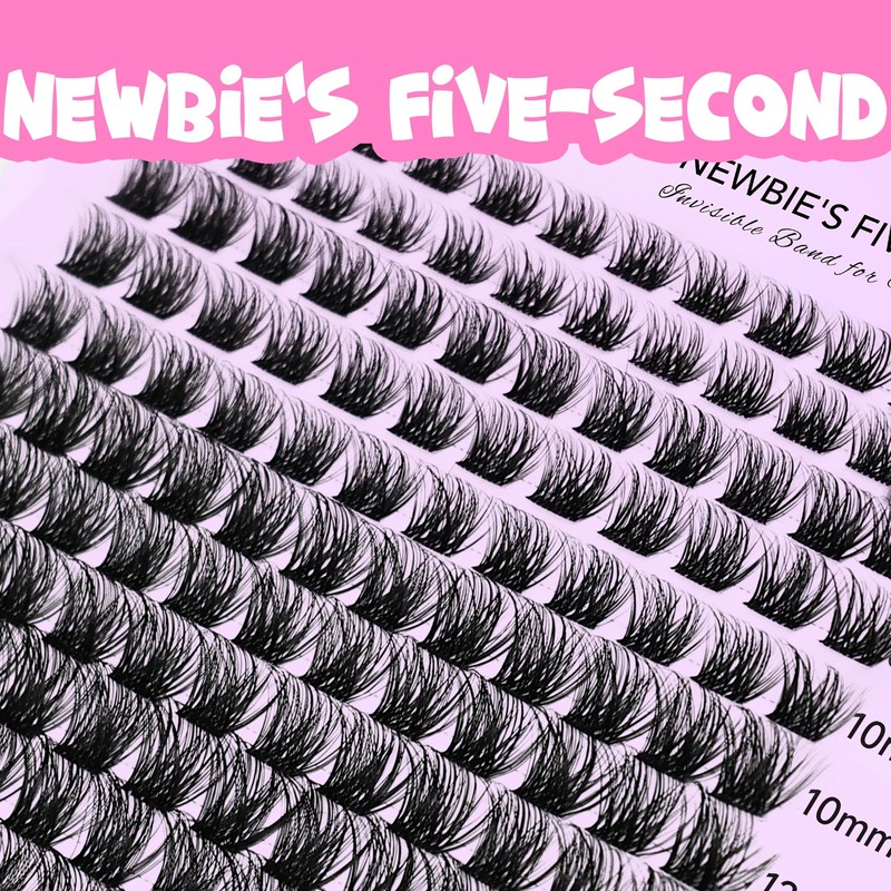 VEYESBEAUTY Lash Clusters Individual Eyelash Extensions Thin & Invisible Band
