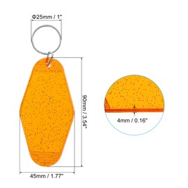 PATIKIL Vintage Motel Keychain, 10 Pack Blank Hotel Keychains Rhombus Retro Key Tag for DIY Crafts Ornament Backpack Luggage Labels Tags, Clear Orange with Spots