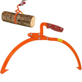 Meyoppm 13 Inch Orange Log Tongs, Claw Log Tongs Logging Skidding Tongs with Non Slip Grip, Log Lifting Tongs for Handling, Dragging & Carrying Tool