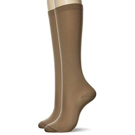 Gunze AR0215 Women's Socks, Loose Fit, Below Knee Length, Same Color, 2 Pairs, brown (light brown)