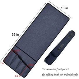 Spacmirrors KOSTOO Sofa Armrest Organizer Couch Armchair Caddy Sofa Cover Storage Holder for Remote Control Magazine Book Smartphone Tablet Drinks Water Bottle (Navy Blue)