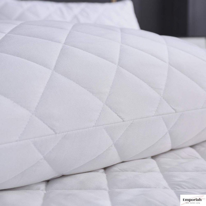 Emporiah Waterproof Quilted Pillow Protector Pad, Super Soft, Breathable and