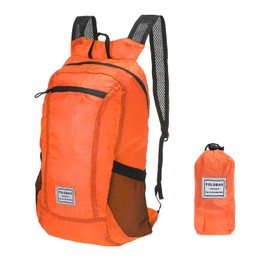 PATIKIL Hiking Backpack, 15L-20L Packable Lightweight Backpack Daypack Foldable Outdoor Climbing Cycling Backpacking Shoulder Bag for Men Women, Orange