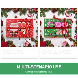 Hemoton 12PCS Christmas Cookie Boxes Eco-Friendly Odorless Portable Bakery Package Paper Boxes for Cupcake Party Favor Muffin(8.9 * 6.1 * 2.8inch)