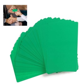 Bustlwor Pack of 50 Blank Aluminium Name Cards, Engraved Metal Business Cards, Metal Business Cards Blanks 0.21 mm Thick, Suitable for Office and DIY Gift Cards (Green)