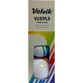 Volvik Vista3 Prism 360 Golf Balls (White, 3pk) 1 Sleeve