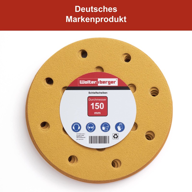 Woltersberger Sanding Disc, 150 mm, Gold, Green, Red