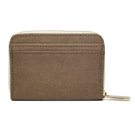 Locklair Women's Vegan Paper Leather Wallet, Small Women Purse with RFID Protection, Dark Brown/Beige, Modern