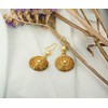 Gold-Plated Mandala Earrings 2 cm Made of Golden Grass with