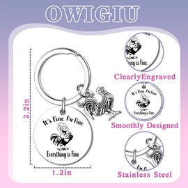 OWIGIU Chicken Keychain White Elephant Gifts for Adults Funny Gag Gift for Adults Chickens Gifts for Chicken Lovers Inappropriate Unusual Gift for Women Men