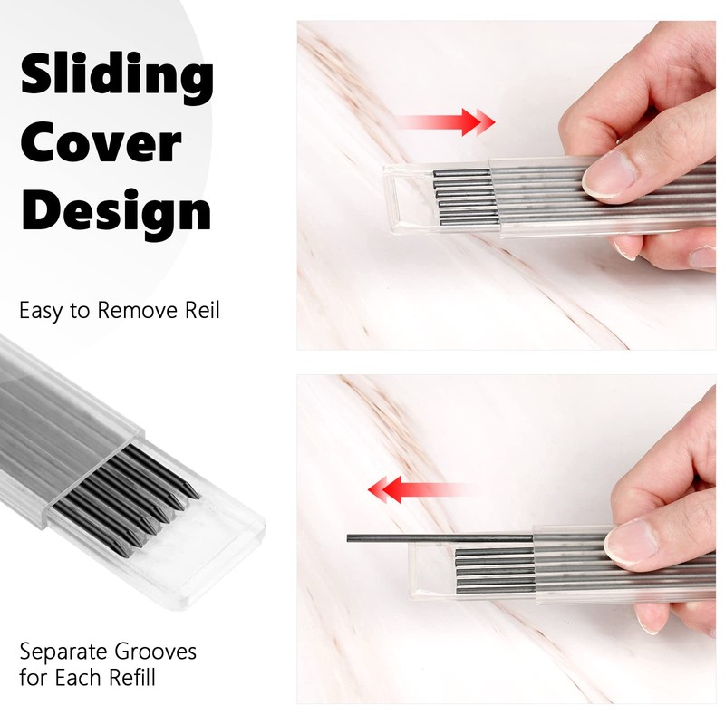 OSDUE 24 Pieces Solid Carpenter Pencil Refills,2.8mm Solid Deep Hole