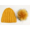 Ever Bloom Women's Knitted Hat with Faux Fur Bobble Removable,