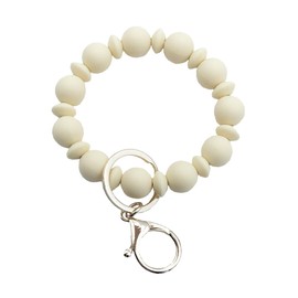 Xsclpomddy Silikon Perlen Schlüsselanhänger Armband Schlüsselbund Handgelen schlüsselkette für Damen,skin